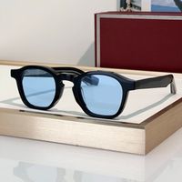 ②Black silver frame blue lens