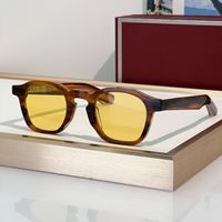 Brown texture frame yellow lens