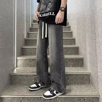 Black Gray Lace-Up Pants