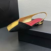 Gold Black Suede Flat