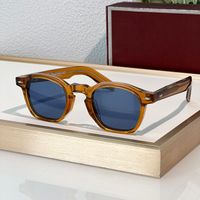 Clear brown frame blue lens