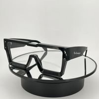 black clear lenses silver letters