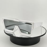white frame silver mirror lenses