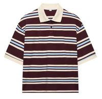 Burgundy short sleeve-Split hem
