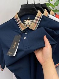 Men's T Shirts Short Sleeve Polo Shirt Men Fashionable Simple Solid Color Summer Mercerized Cotton Breathable Casual Lapel