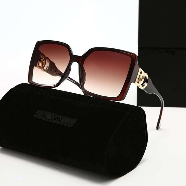 Luxury Designer Sunglasses Oversized Square Acetate Frame Gradient Lens Gold Tone Interlocking High Grade UV400 Protection Fashion DNA dg Eyewear For Women