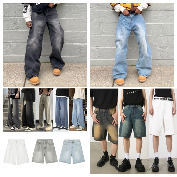 Men's Jeans Vintage Men Baggy Denim Trousers 2026 Y2k Streetwear Wide Leg Loose Pants Women Fashion Distressed Straight Long Hip-hop Retro Youth