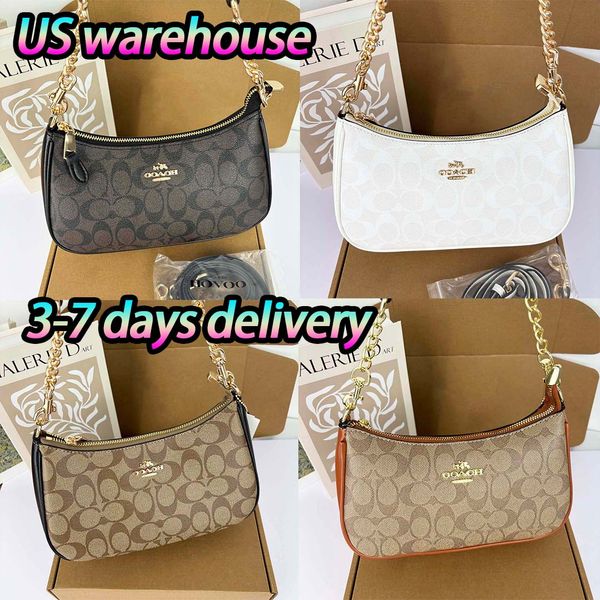 Designer Bag handbag stylish luxurious calfskin chain strap shoulder bag Teri underarm bag ladies wallet available in classic white and brown colourways