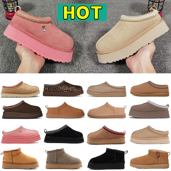 Designer snow boots women Tasman slippers platform Boot tazz slide Classic Micro ultra mini boot Shearling suede men shoes womens winter ankle booties size 35-46