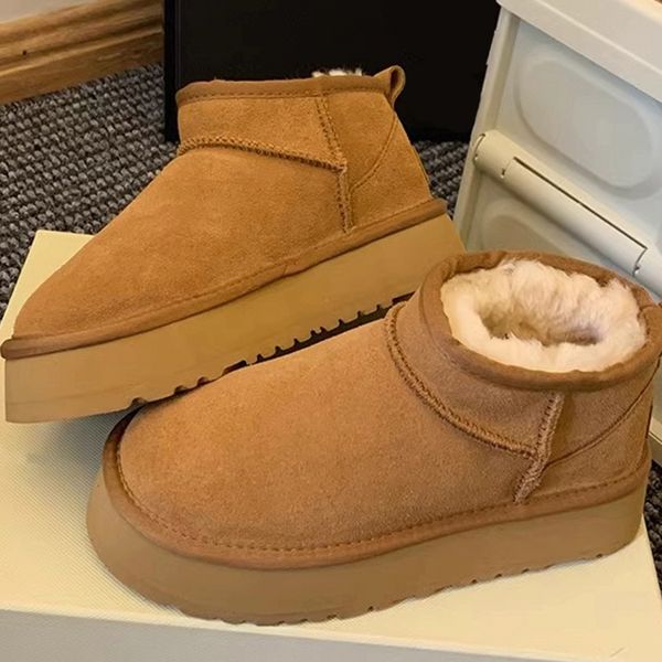 Designer snow boots women Tasman slippers platform Boot tazz slide Classic ultra mini boot slipper Shearling suede men shoes womens winter ankle booties size 35-44