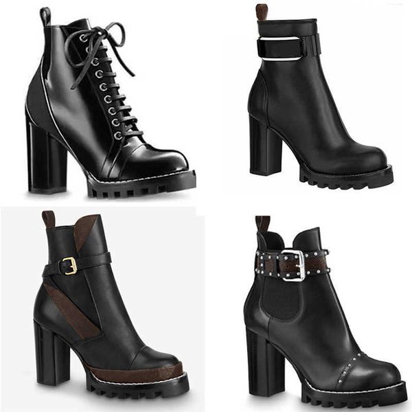 Designer Martin Desert Boots High Heels Ankle Boots Women Leather Boots Vintage Print Jacquard Textile Classic Platform Flat Ankle Boot Outsole Shoes 013