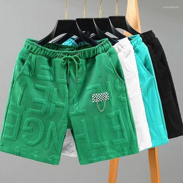 Men's Shorts Letters Size 5XL 6XL 7XL Fashion Knitted Men Comfortable Elastic Waist Clothing Male Breathable Short Trousers