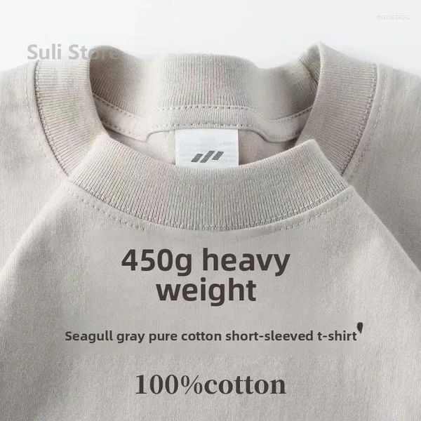 Men's T Shirts Cotton Unisex 450G High Quality White T-shirts Tee Summer Blank Tshirt For Men Para Hombre