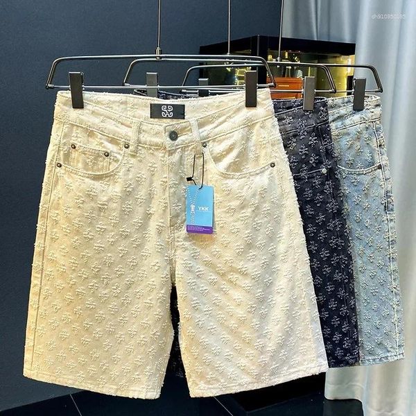 Men's Jeans Workwear Pants Washed Denim Shorts Designer High Street Fashion Loose Fit Fir Straight Leg