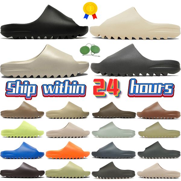 With Box Designer Men Women Slides Slippers Sandals Desert Sand Bone Resin Slate Grey Glow Green Ochre Granite Slide Sandal Mens Womens Shoes Summer Beach Slipper