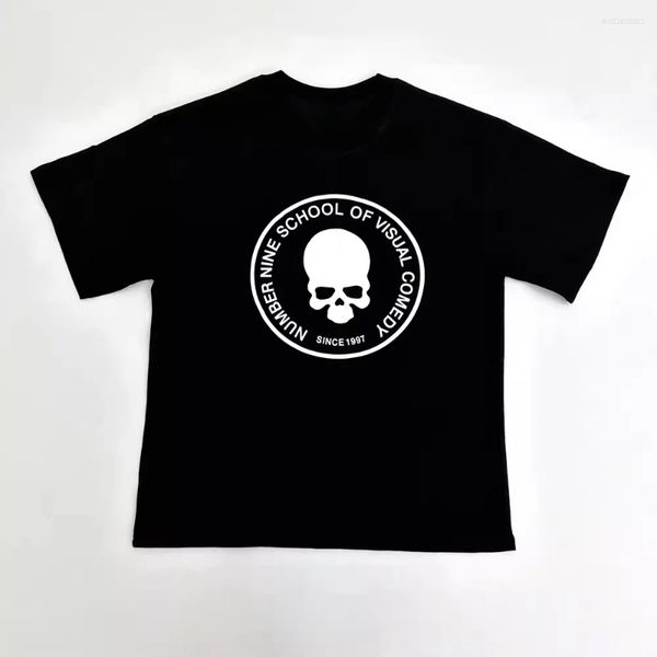 Men's T Shirts 2025 Number Nine 04S Skull Print Printed Short Sleeve T-shirt Men And Women Dark European American Top High Quality