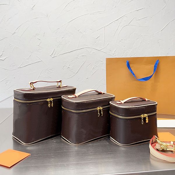Designer Bag Cosmetic Bag Cases Luxury Makeup Bag Tote Double zippers women travelling toiletry Purse Wash vanity Mini bag Shoulder bag Crossbody Bag lady Handbags
