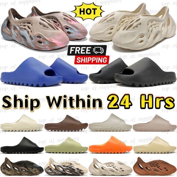Free Shipping mens designer slides Slate Marine bone black sand MX men runner summer sandals womens casual shoes sliders women outdoor sandal waterproof slippers