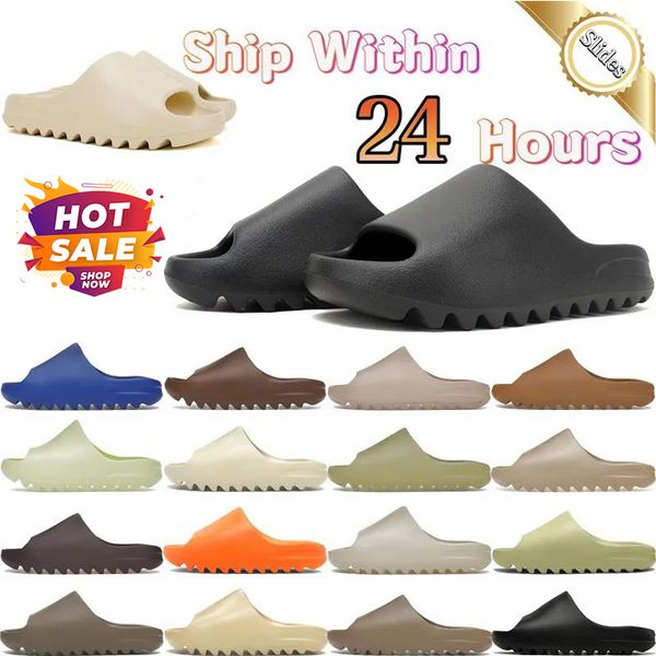 Designer slides for men slippers onyx Bone Pure pair glow green Resin Soot black Core womens sandals mens solid slide classics slipper sandal