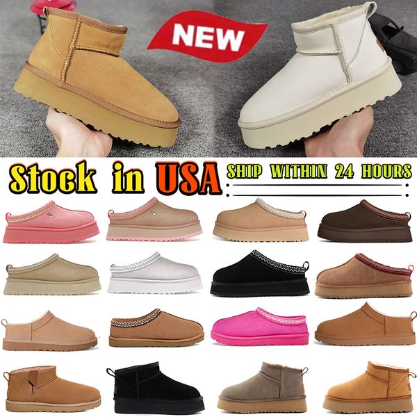 Australia Designer Boots for men tazz slippers classic micro boot fur slides ultra mini platform booties tasman snow boot suede slippers mustard seed sand mens shoes