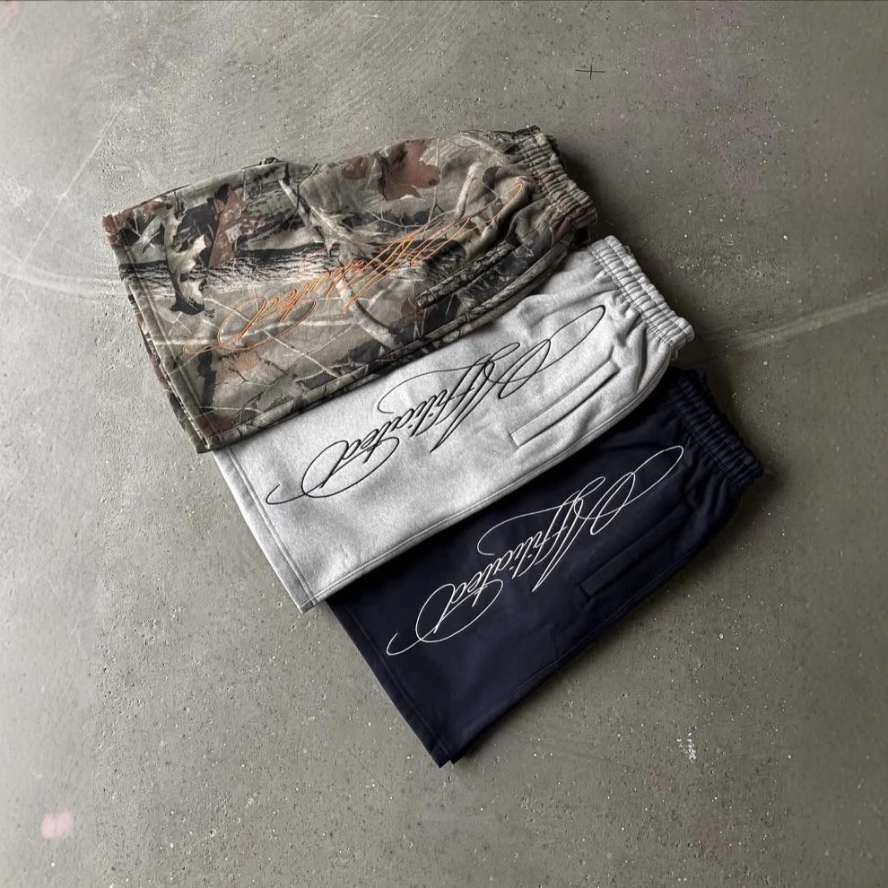 Y2K Street American Retro Head Hip Hop Summer Embroidered Mid Pants Trendy Loose Casual Pentagram Shorts Men