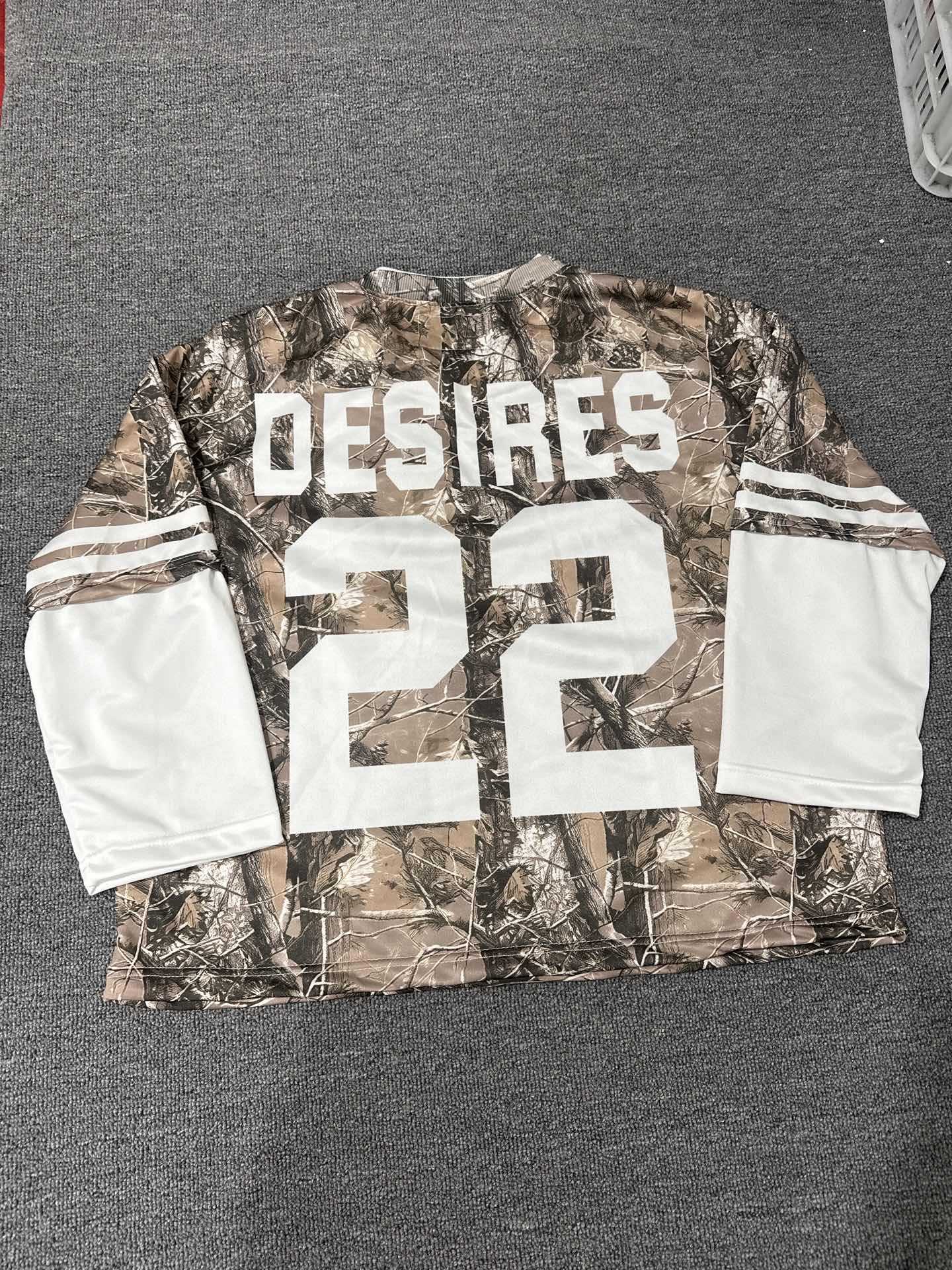 Street letter printed round neck fake two piece long sleeved t-shirt for men and women Y2k fashionable casual loose top trend